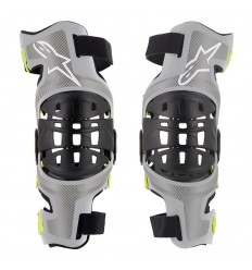 Rodilleras Alpinestars Bionic-7 Knee Brace Set Plata Amarillo Fluor|6501319-195|