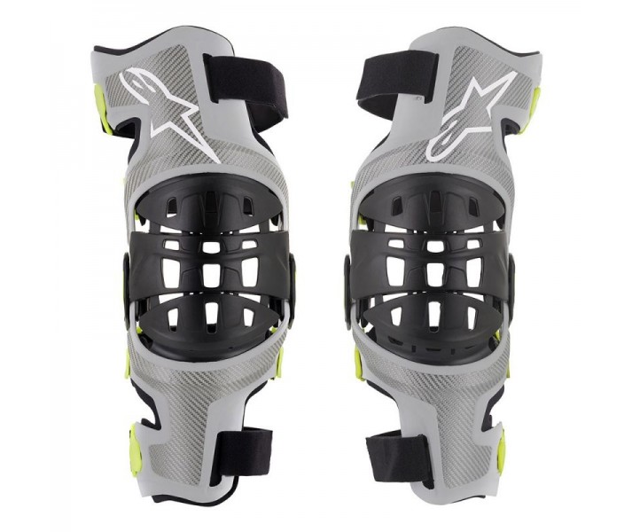 Rodillera Alpinestars Bionic-7 Knee Brace Set Plata Amarillo Fluor|6501319-195|