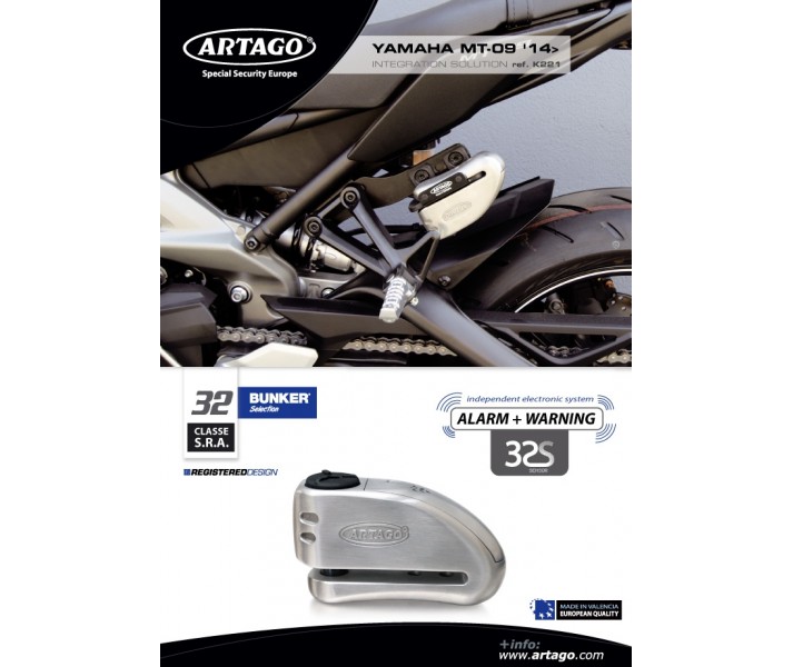 soporte para candado Artago Kit Integracion 32 silentblok Yamaha MT 09-15 Ref K2