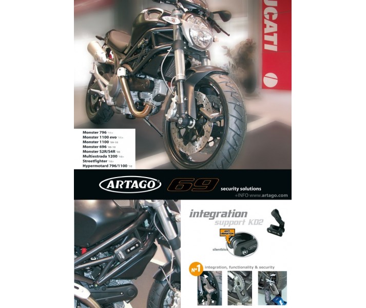 Soporte para candado Artago Kit integracin 69 Ducati 796/1100evo 11 696/1100 08