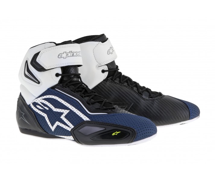 Botas Ciudad Alpinestars Ventiladas Faster-2 Negro Navy Blanco Amarillo Fluor