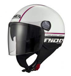 Casco NZI Capital2 Duo Visor Rid On Blanco Rosa Brillo |150300A057|