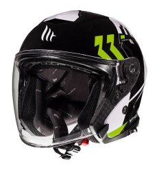 Casco Jet Mt Thunder 3 Sv Jet Venus A6 Verde Fluor Perla Brillo