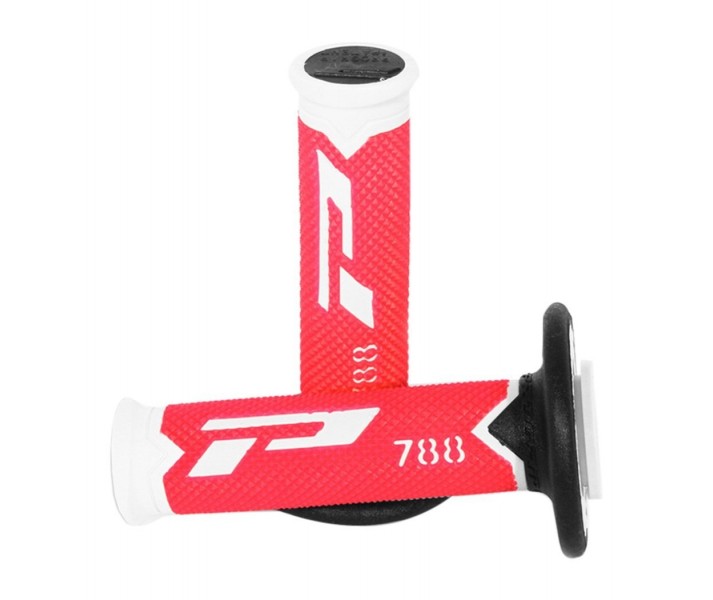 Par Puños Pro-Grip Cross Tricolor Blanco/ Rojo/Negro 2016