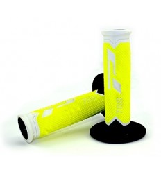 Par Puños Pro-Grip Cross Tricolor Blanco/Amarillo Fl/Negro |CA0788.B/AF/N|