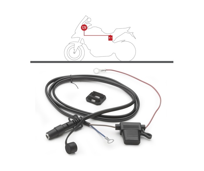 Kit Power Givi Socket Univ 12V Manillar con Fusible - Conexion B S110