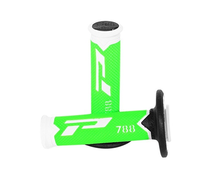 Par Puños Pro-Grip Cross Tricolor Blanco/Verde Fl/Negro 2016