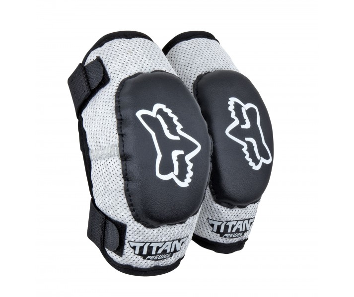 Codera Niño Fox Peewee Titan Elbow Guard Negro / Plata Fx16