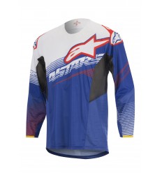 Camiseta Motocross Alpinestars Techstar Factory Jersey Azul Blanco Rojo 2017 |37