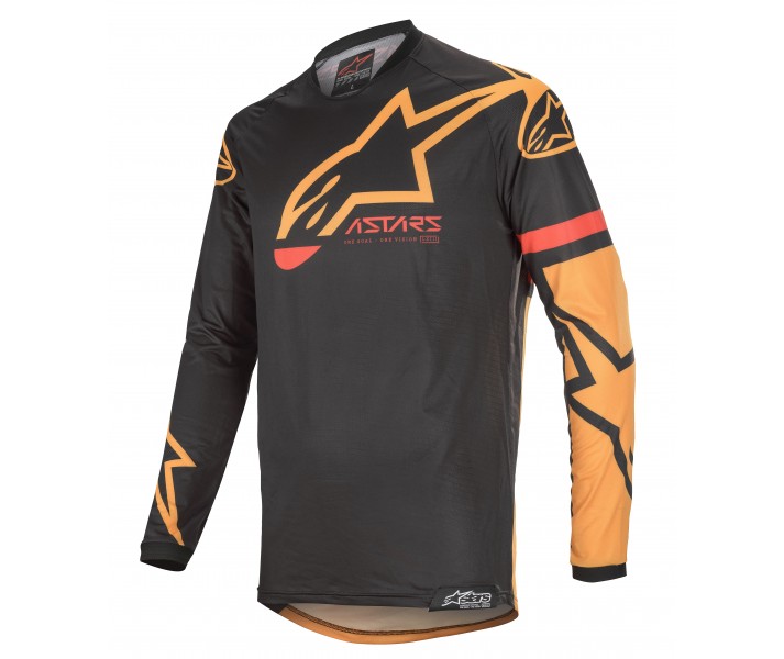 Camiseta Alpinestars Racer Tech Compass Negro Naranja |3762120-14|