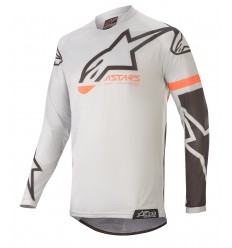 Camiseta Alpinestars Racer Tech Compass Light Gray Negro |3762120-9210|