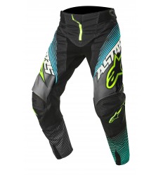 Pantalones Motocross Alpinestars Techstar Factory Pants Negro Verde Azulado Amar |3721017-1074|