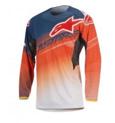Camiseta Motocross Alpinestars Techstar Factory Jersey Naranja Fluor Oscuro Azul |3761017-473|