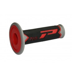 Par Puños Pro-Grip Cross Tricolor Rojo/Gris/Negro