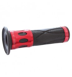 Par Puños Pro-Grip Superbike Aluminio Rojo/Negro Taladrado