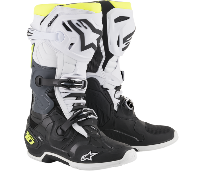 Botas Alpinestars Tech 10 Negro Blanco Amarillo Fluor |2010020-125|