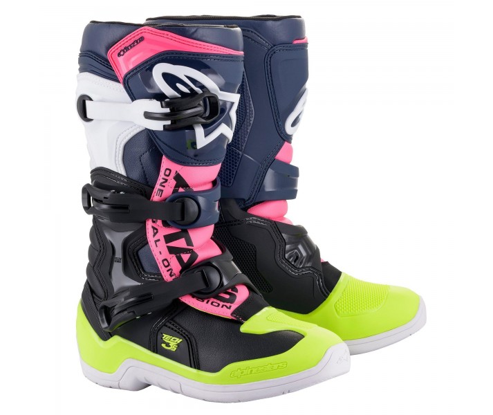 Botas Alpinestars Infantil Tech 3s Youth Negro Azul Rosa |2014018-1176|