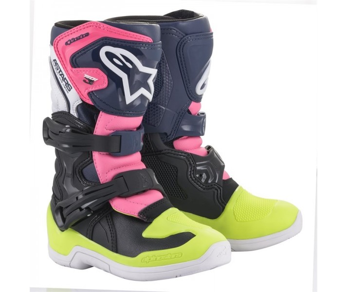 Botas Alpinestars Infantil Tech 3s Kids Negro Azul Rosa |2014518-1176|