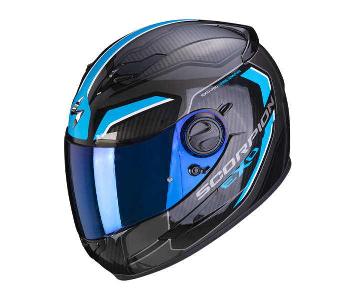 Casco Scorpion EXO-490 SuperNova Negro Azul |49-352-66|