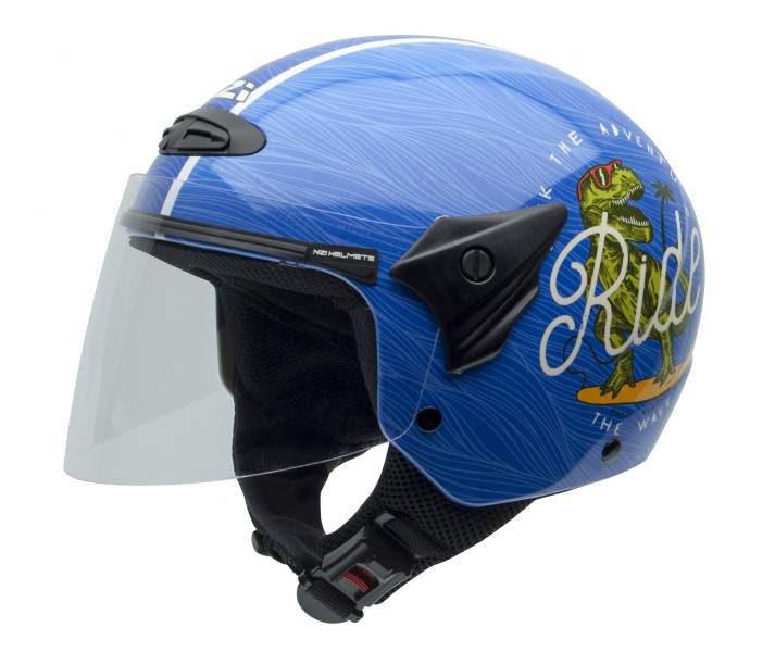 Casco NZI Helix Ii Jr Graphics Visor Dinoride Brillo |050269A058|