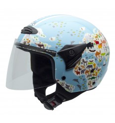 Casco NZI Helix Ii Jr Graphics Visor Mapamundi Brillo |050269A059|