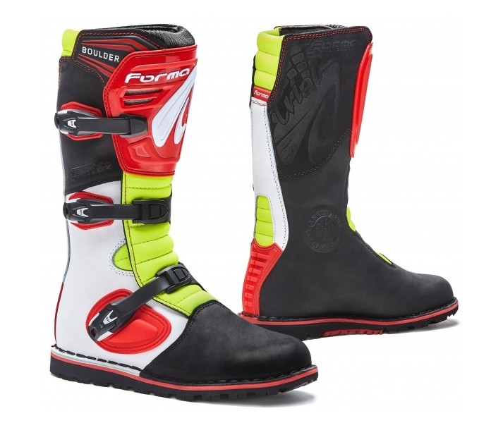 Botas Forma Boulder Blanco/Rojo/Amarillo Fluor