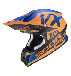 Casco Scorpion VX-16 Air X-Turn Naranja Mate Azul |46-332-274|