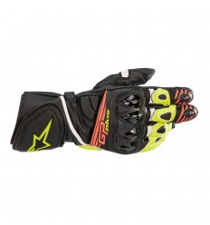 Guantes Alpinestars Gp Plus R V2 Negro Amarillo Fluor Rojo Fluor |3556520-1538|