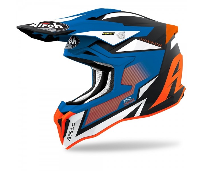 Casco Airoh Striker Axe Naranja Azul Mate |STKA18|