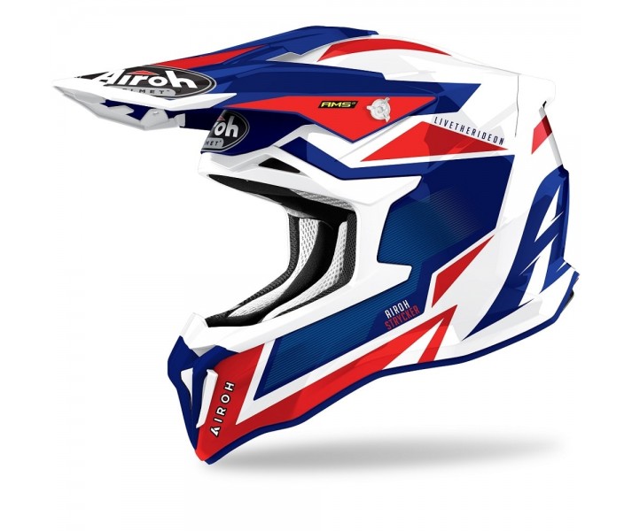 Casco Airoh Striker Axe Azul Rojo Brillo |STKA55|