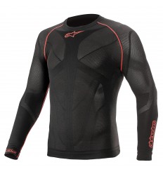 Camiseta Térmica Alpinestars Ride Tech V2 Top Summer Negro Rojo |4752521-13|