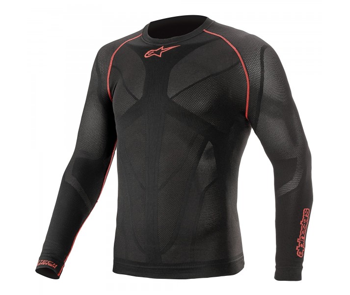 Camiseta Térmica Alpinestars Ride Tech V2 Top Summer Negro Rojo |4752521-13|