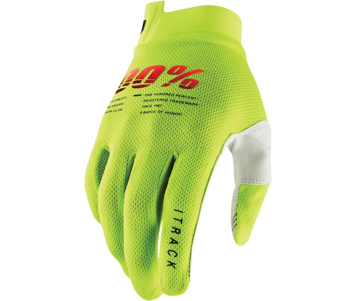 Guantes 100% Infantil Itrack Amarillo Fluor |33321586|