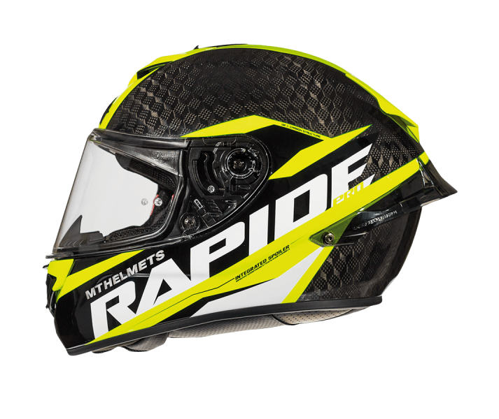 Casco Integral Infantil Mt Rapide Pro Carbon C3 Amarillo Fluor Brillo