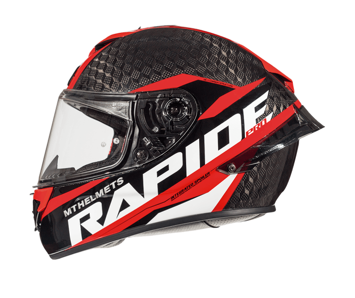 Casco Integral Infantil Mt Rapide Pro Carbon C5 Rojo Brillo