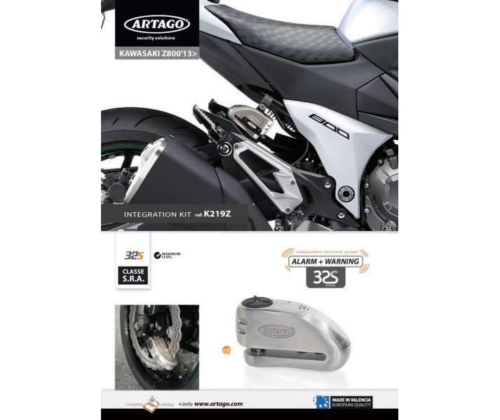 Soporte para candado Artago Kit Integracion 32 Silentblok Kawasaki Z800 12 Ref K