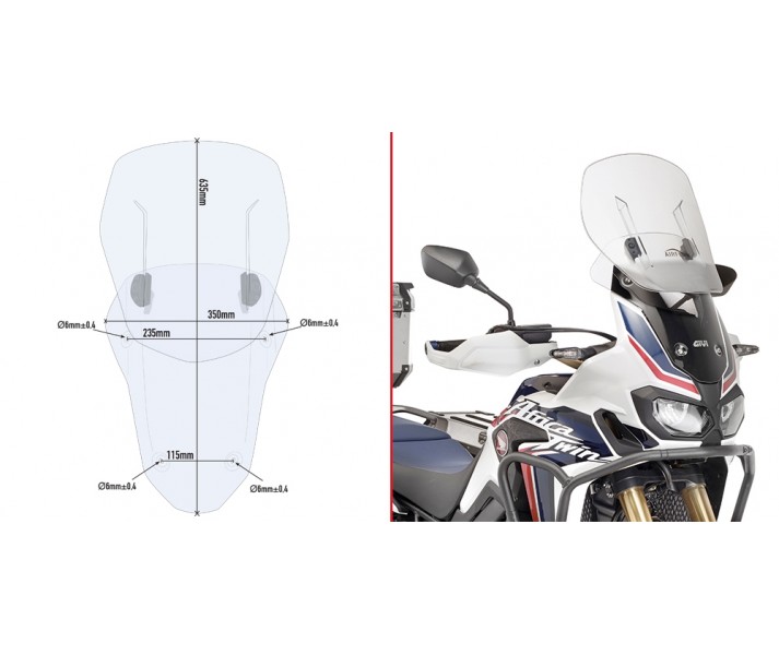 Parabrisas Givi Completo Para Honda Africa Twin Crfl 1000 16