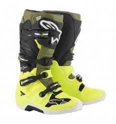 Botas Alpinestars Tech 7 Amarillo Fluor Militar Verde Blk|2012014-5561|