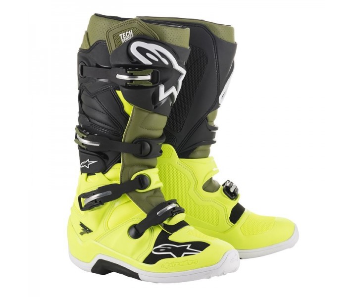 Botas Alpinestars Tech 7 Amarillo Fluor Militar Verde Blk|2012014-5561|