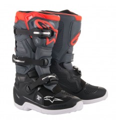 Botas Alpinestars Infantil Tech 7S Negro Oscuro Gris Rojo Fluor|2015017-1133|