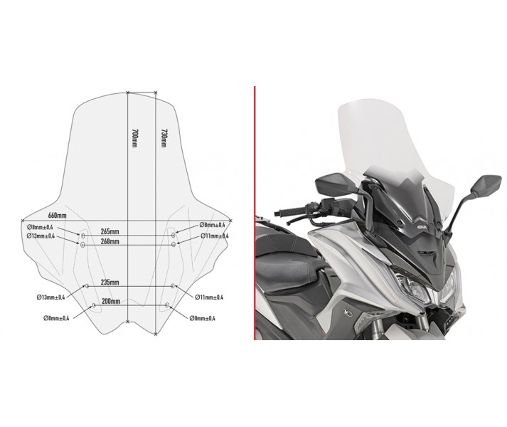Parabrisas Givi Completo Para Kymco Ak 550 17