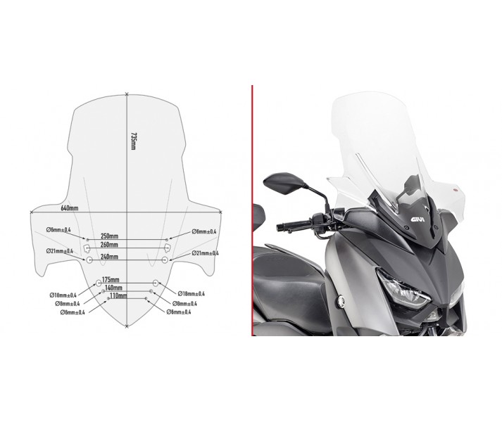 Parabrisas Givi Completo Para Yamaha Xmax 300 17