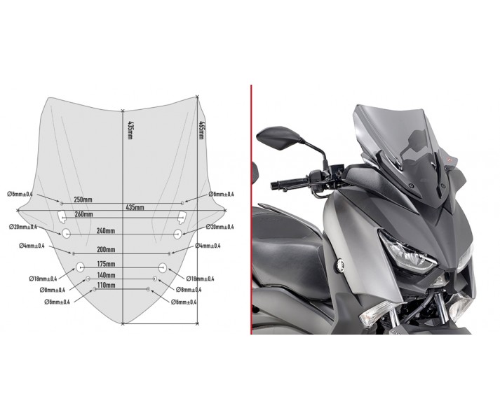 Parabrisas Givi Completo Para Yamaha Xmax 300 17