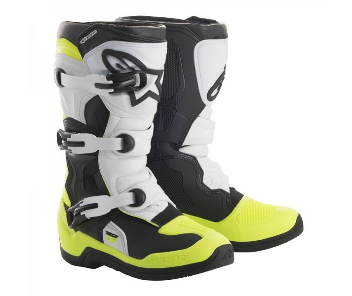 Botas Motocross Infantil Alpinestars Tech 3S Kids Negro Blanco Amarillo |2014518-125|