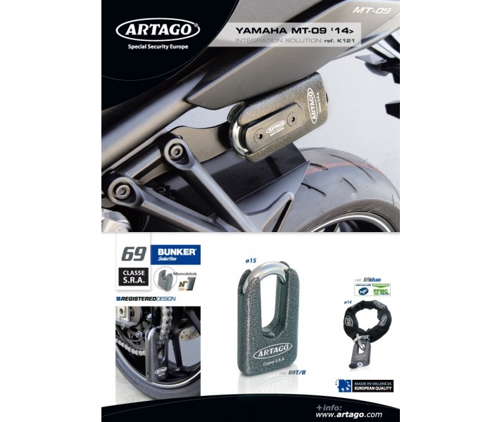 Soporte para candado Artago Kit Integración 69 silentblok Yamaha 09-15 Ref K121