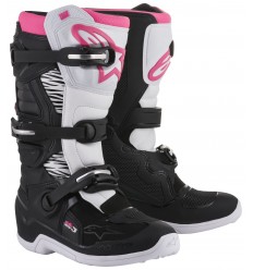 Botas Motocross Mujer Alpinestars Stella Tech 3 Negro Blanco Rosa |2013218-130|