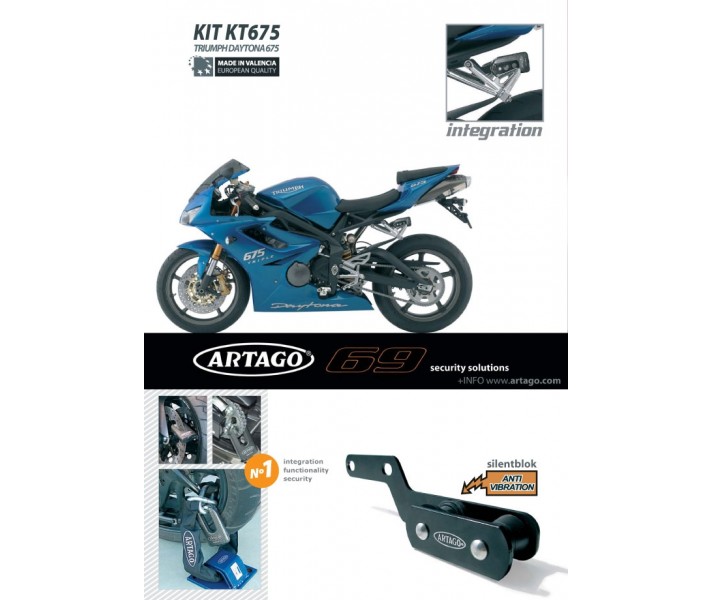 Soporte para candado Artago Kit integracin 69 Trimph DAYTONA 675 08-09 Ref KT675