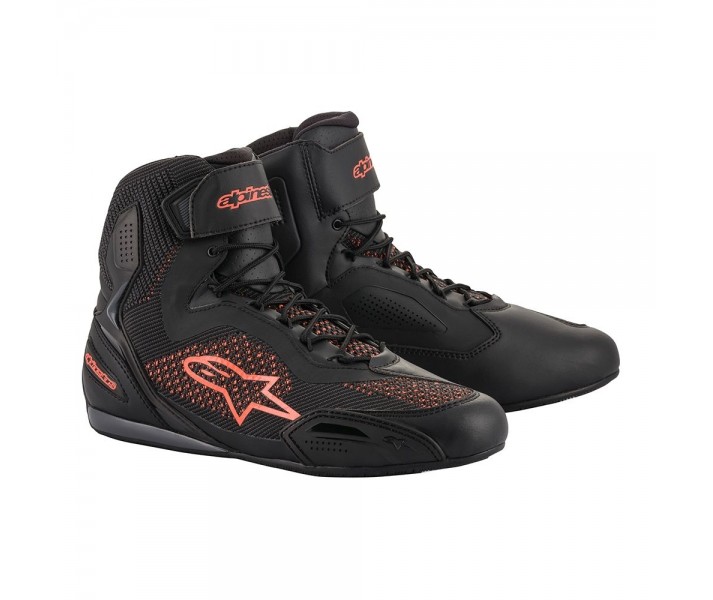 Zapatillas Alpinestars Faster-3 Rideknit Negro Rojo Fluor |2510319-1030|