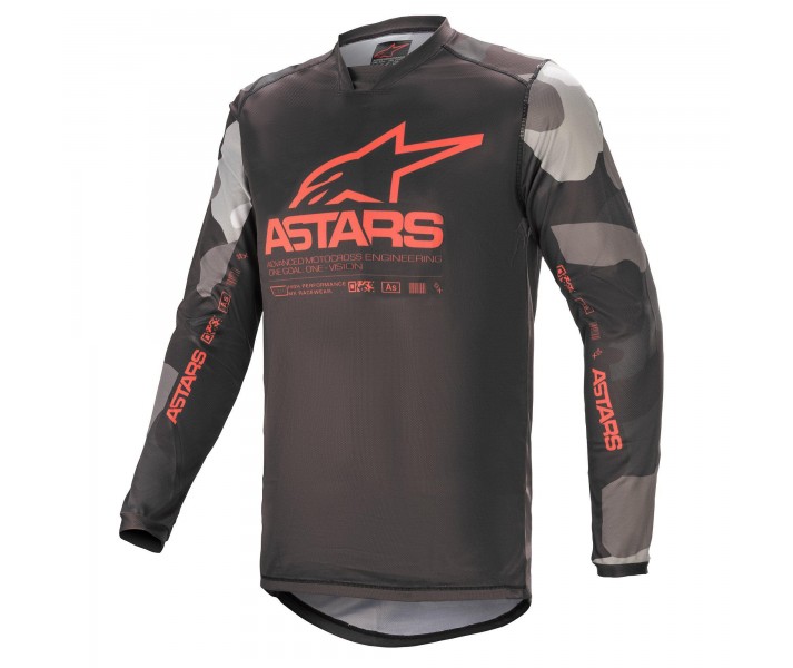 Camiseta Alpinestars Racer Tactical Gris Camo Rojo |3761221-9133|