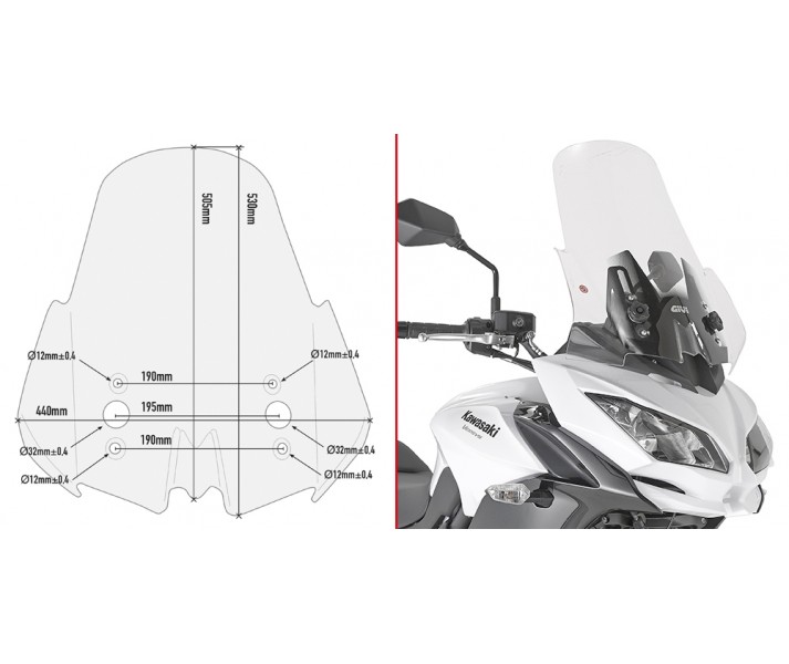 Parabrisas Givi Completo Para Kawasaki Versys 650 15